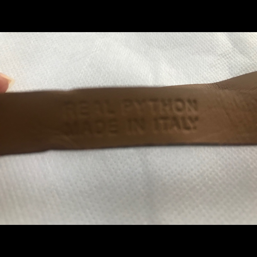 NEW Brooks Brothers Authentic Python Leather Belt - Picture 8 of 11